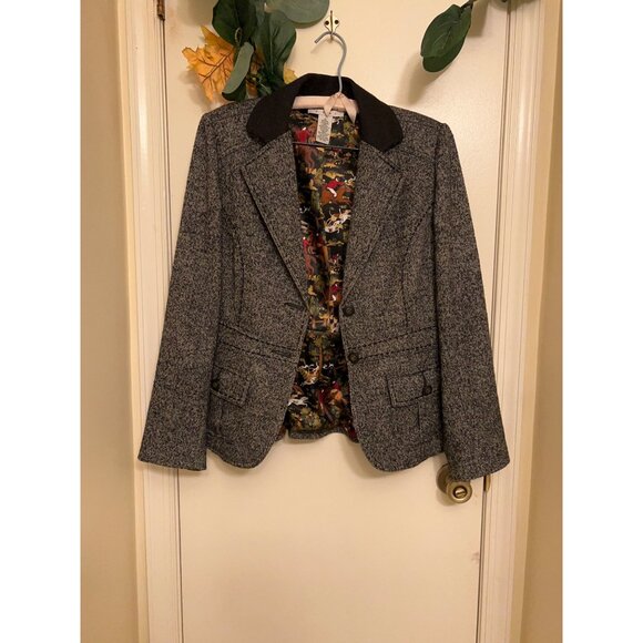 Cabi Wool Blazer/ Tweed Herringbone/ Gray blend - Picture 1 of 16